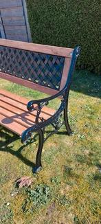 Gietijzeren tuinbankje, Tuin en Terras, Tuinbanken, Ophalen, Zo goed als nieuw, Metaal