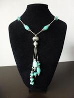 Prachtige ketting Art Deco stijl, met turquoise stenen., Sieraden, Tassen en Uiterlijk, Antieke sieraden, Ophalen of Verzenden