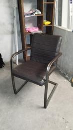 Stoelen zwart, metaal leer, Huis en Inrichting, Stoelen, Ophalen, Gebruikt, Zwart, Metaal