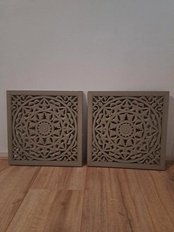 Wandpanelen Set - Oosters Bloemmotief - 2 stuks beschikbaar voor biedingen