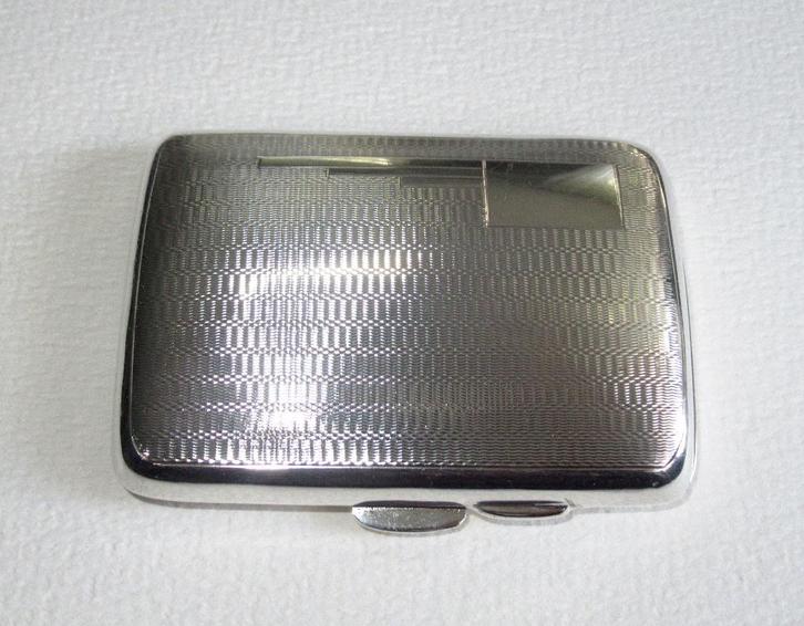 ArtDeco Zilveren 925 sigarettendoos F. Field Birmingham 1936, Antiek en Kunst, Antiek | Goud en Zilver, Zilver, Ophalen of Verzenden