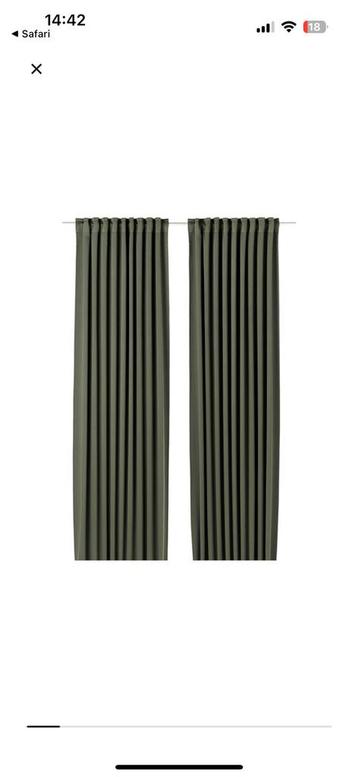 Majgull ikea gordijn groen 3x 145 x 300 cm verduisterend beschikbaar voor biedingen