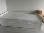 Brimnes uitschuif bed, Ophalen, 90 cm, Eenpersoons, Wit