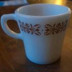 Pyrex USA koffiekopje koper filigree, Gebruikt, Ophalen of Verzenden, Glas, Overige stijlen