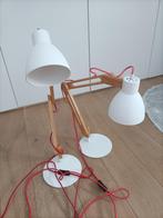 Twee bureaulampen, Huis en Inrichting, Lampen | Tafellampen, Metaal, Zo goed als nieuw, Scandinavië/modern, 50 tot 75 cm