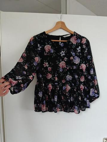 Zwarte bloemenprint blouse – Only maat XS beschikbaar voor biedingen