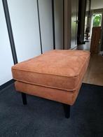 Echt leren hocker - poef - voetenbank, Ophalen, 75 tot 100 cm, Zo goed als nieuw, Rechthoekig
