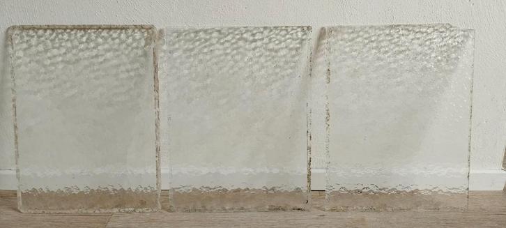 Glasplaten met reliëf voor glas in lood 3 stuks, Doe-het-zelf en Verbouw, Glas en Ramen, Zo goed als nieuw, Minder dan 80 cm, Minder dan 80 cm