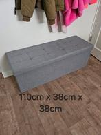 Grijze opbergbank / voetenbank met opbergruimte, Huis en Inrichting, Ophalen, Minder dan 50 cm, Gebruikt, 125 cm of meer