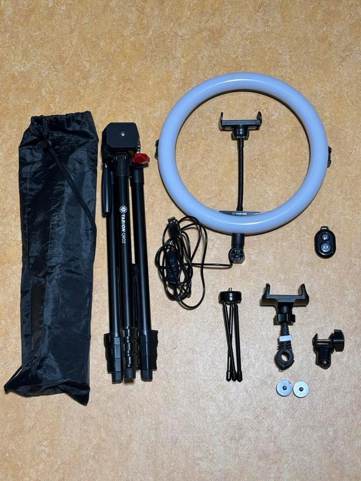 TARION LED Selfie Ring Light Lamp met Statief, Audio, Tv en Foto, Fotografie | Fotostudio en Toebehoren, Zo goed als nieuw, Lamp of Flitsset