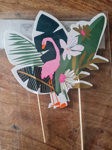 Taart Decoratie - Verjaardag Flamingo beschikbaar voor biedingen