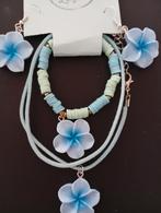 Frangipani bloem ketting, armband en oorbellen, Sieraden, Tassen en Uiterlijk, Ophalen of Verzenden, Nieuw, Overige materialen