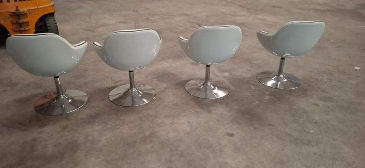 designer stoelen, Huis en Inrichting, Stoelen, Gebruikt, Vier, Kunststof, Leer, Wit, Ophalen