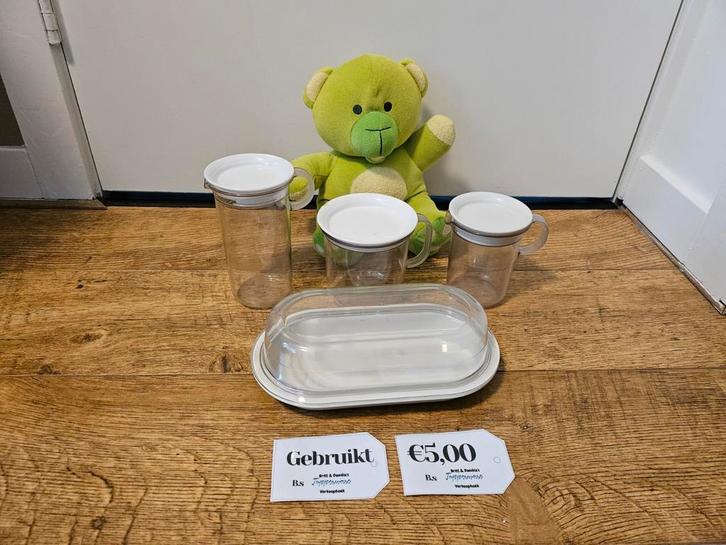 Tupperware suiker en melk set wit, Huis en Inrichting, Keuken | Tupperware, Gebruikt, Overige typen, Wit, Ophalen of Verzenden