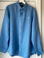 Lichtbauw Ralph Lauren shirt linnen, relaxed fit aat xxl, Ophalen of Verzenden, Zo goed als nieuw, Maat 46/48 (XL) of groter, Blauw