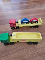 2 HOUTEN  AANHANG AUTOS, Kinderen en Baby's, Speelgoed | Houten speelgoed, Ophalen of Verzenden, Gebruikt, Overige typen