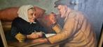 Oud schilderij gesigneerd Naert 110 x 80 cm, Antiek en Kunst, Ophalen of Verzenden