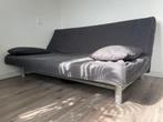 Ikea 3-zits slaapbank zwart - grijs, Huis en Inrichting, Slaapkamer | Slaapbanken, Grijs, Gebruikt, 140 cm, Ophalen