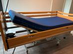 Verstelbaar hoog laag  Bed met Matras, 90 cm, Eenpersoons, Bruin, Ophalen of Verzenden