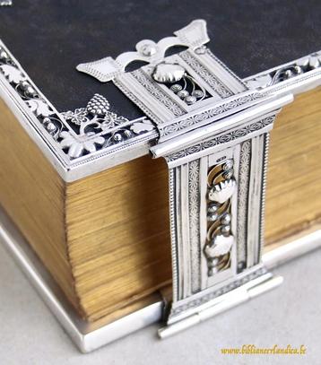 Antieke BIJBEL STATENBIJBEL (1845) Prachtig FILIGREIN ZILVER beschikbaar voor biedingen