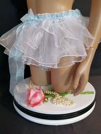 layered shimmering full three rimmed sissy panties L/ XL, Handmade, Verzenden, Blauw, Slip
