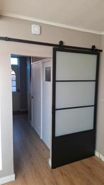 Stalen schuifdeur, Ophalen, 25 tot 50 cm, Glas