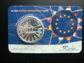 Vijf euro in blister Verdrag van Maastricht   2022		 beschikbaar voor biedingen