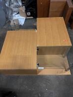 Showroom salon tafel hout/glas met lichte transport schade, Minder dan 50 cm, Nieuw, Glas, Rond