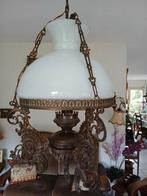Vintage hanglamp met mooie glazen kap, Ophalen, Minder dan 50 cm