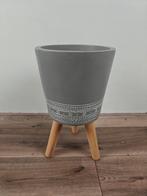 Intratuin bloempot grijs, 25 tot 40 cm, Steen, Rond, Ophalen of Verzenden