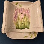 Brocante aardewerk asperge schaal met treef en onderbord, Antiek en Kunst, Ophalen of Verzenden