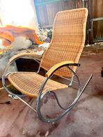 Vintage rotan schommelstoel seventies ROHE, Ophalen of Verzenden, Zo goed als nieuw, Rotan