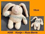 K050 Konijn : badstof konijntje (10cm) Russ Berrie?, Kinderen en Baby's, Speelgoed | Knuffels en Pluche, Ophalen, Zo goed als nieuw