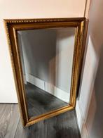 Geslepen spiegel met goudkleurige lijst, Huis en Inrichting, Woonaccessoires | Spiegels, Ophalen, Gebruikt, 100 tot 150 cm, Rechthoekig