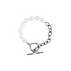 Stalen Dames Schakelketting Armband - Zoetwaterparels, Staal, Birgitta-Gracht 33, 6465 EL Kerkrade, Nederland, Verzenden, Nieuw