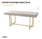 Cambridge sepia goud eettafel en salon tafel, Overige materialen, 75 cm of meer, Zo goed als nieuw, 150 tot 200 cm