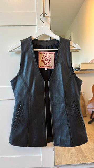 Leren Biker Jack Sticks & Stones Amsterdam - maat M Bruin beschikbaar voor biedingen