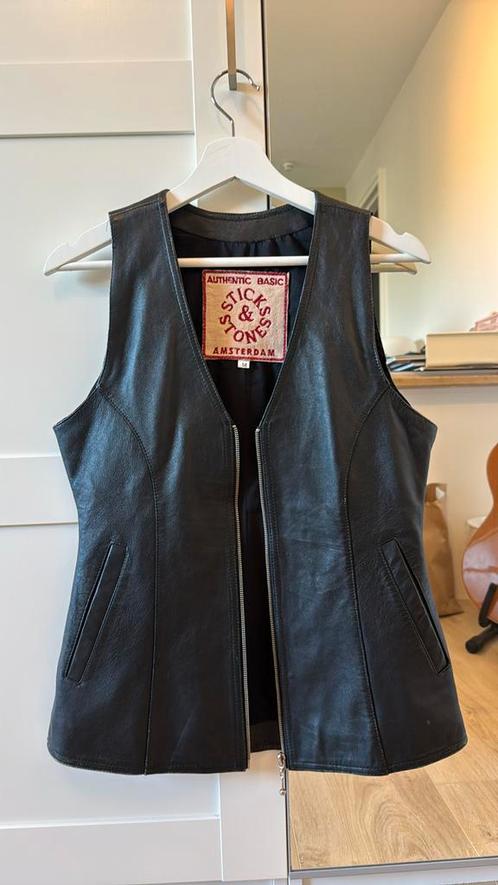 Leren Biker Jack Sticks & Stones Amsterdam - maat M Bruin, Kleding | Dames, Bodywarmers, Zo goed als nieuw, Maat 38/40 (M), Bruin