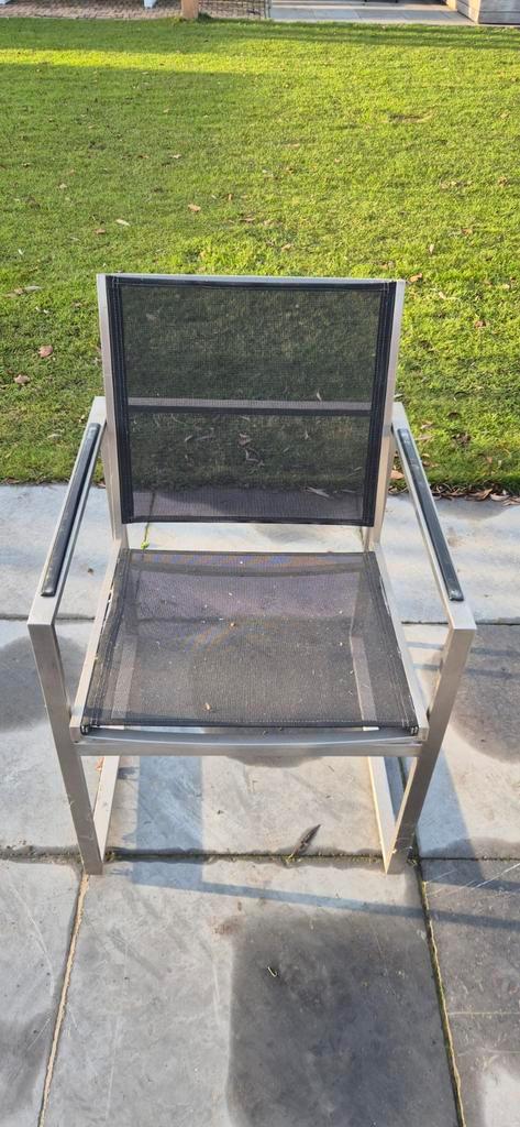 Borek Eettafelstoelen - 6 stuks, Tuin en Terras, Tuinstoelen, Gebruikt, Aluminium, Ophalen of Verzenden