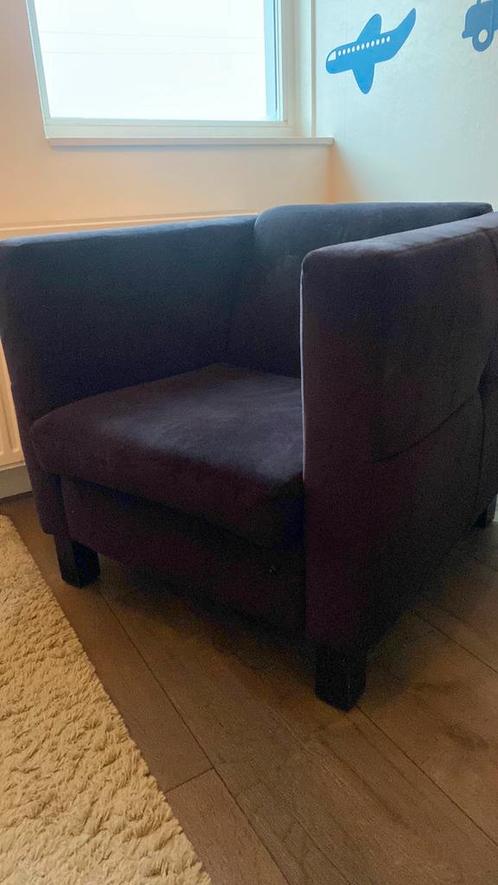 Twee zwarte fauteuils (zwarte stoel), Huis en Inrichting, Fauteuils, Zo goed als nieuw, Stof, 75 tot 100 cm, 75 tot 100 cm, Ophalen of Verzenden