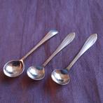 Drie Zout- of Mosterdlepels Plate en GERO, Verzenden, Rvs of Chroom