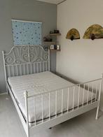 Stalen Bed (frame), 140 x 200, 140 cm, Metaal, Wit, Zo goed als nieuw