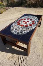 Vintage wenge salontafel met tegels van Belarti-België 1970s, Huis en Inrichting, Tafels | Salontafels, Ophalen, Gebruikt, Vintage, midcentury