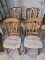 Eetkamerstoelen met beklede zitting, Huis en Inrichting, Ophalen, Hout, Gebruikt, Bruin