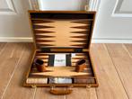 Backgammon vintage in luxe houten koffer, groot model., Ophalen, Nieuw