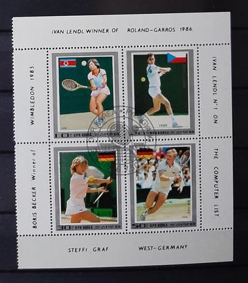Postzegels Korea Wimbledon Tennistoernooi 1986 Gestempeld beschikbaar voor biedingen