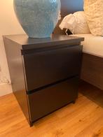 2x IKEA Malm nachtkastjes zwart / bedside tables black, Huis en Inrichting, Ophalen, Zo goed als nieuw, Hout, Minder dan 45 cm