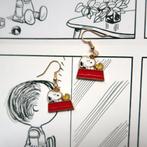Goudkleurige Snoopy en Woodstock Peanuts Strip Oorbellen, Verzamelen, Verzenden, Snoopy, Nieuw, Beeldje of Figuurtje