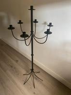 Brocante zwarte metalen kandelaar halloween/kerst, Antiek en Kunst, Ophalen, Overige materialen