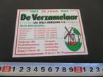 sticker De Verzamelaar afd. West-Friesland 20 jaar 1967-1987, Ophalen, Zo goed als nieuw, Bedrijf of Vereniging